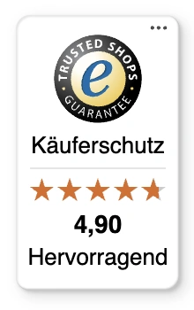 Trusted Shops K&auml;uferschutz mit 4,90 Hervorragend