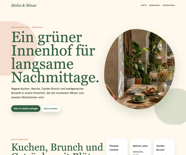 Screenshot Café · Boho Garden