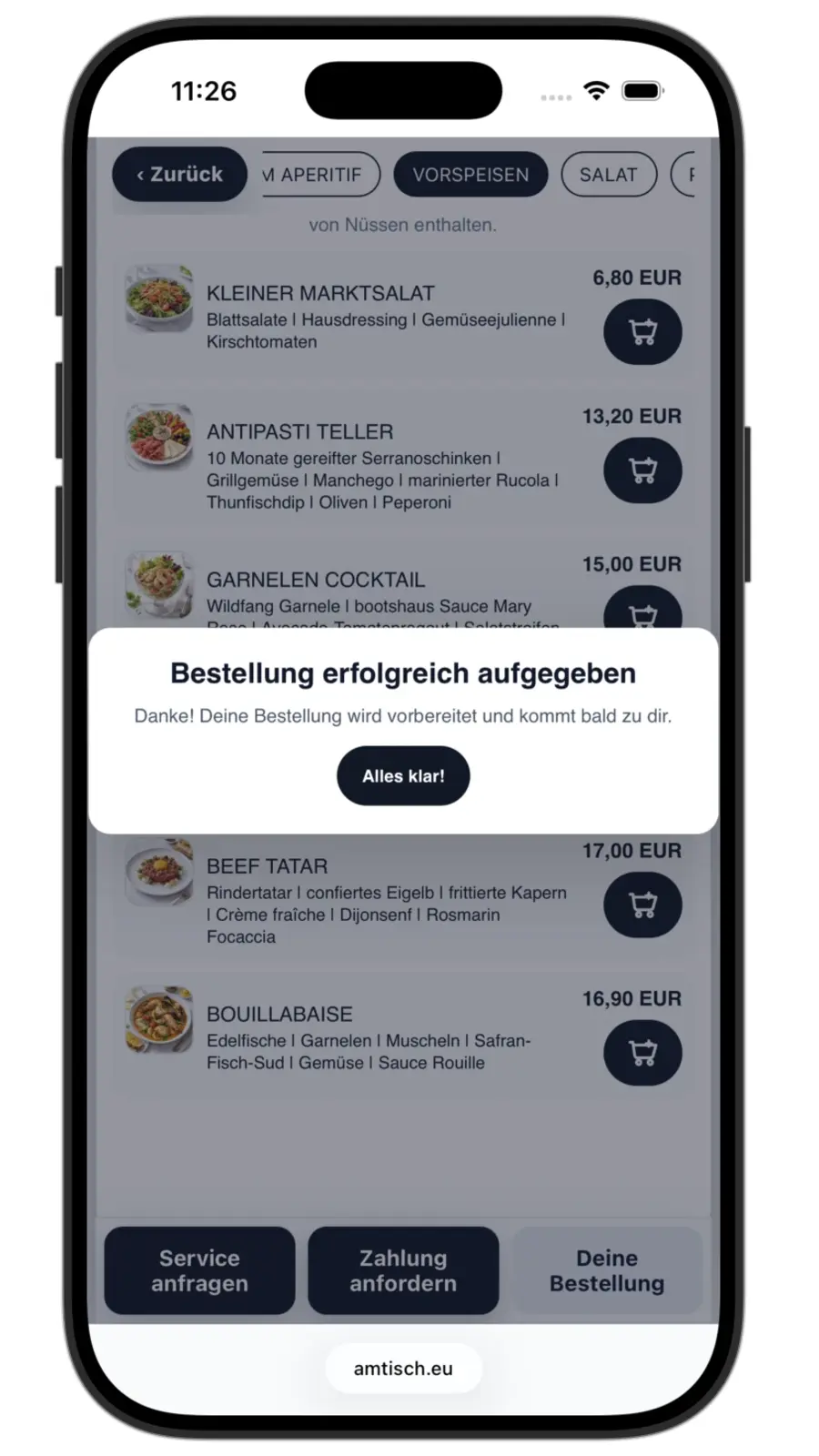 AM TISCH Bildschirmansicht 5